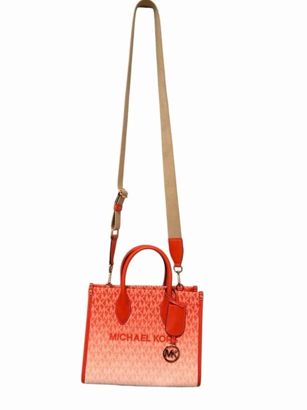 Michael Kors Orange Gradient Signature Logo Satchel